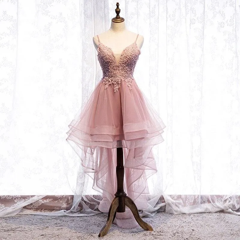 Elegant V-Neck Beads Long Evening Dresses Party Tulle Prom Gowns