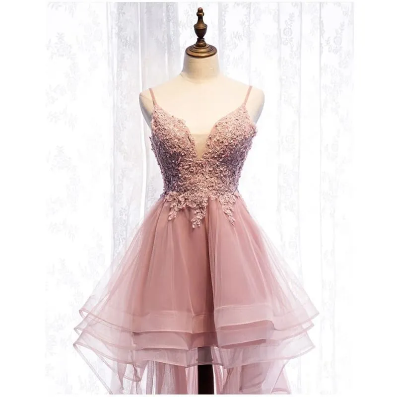 Elegant V-Neck Beads Long Evening Dresses Party Tulle Prom Gowns