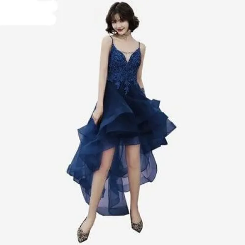 Elegant V-Neck Beads Long Evening Dresses Party Tulle Prom Gowns