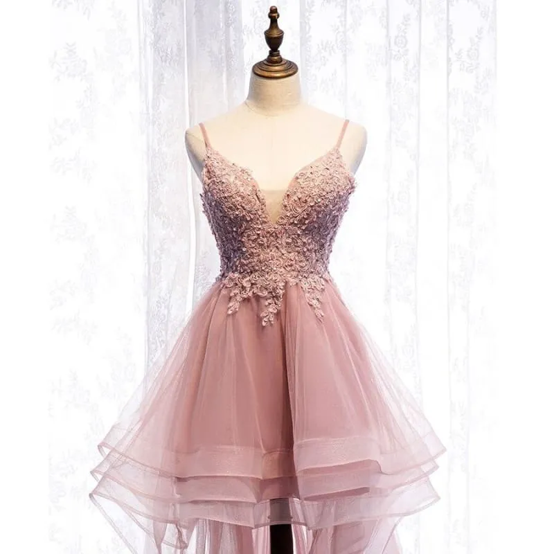Elegant V-Neck Beads Long Evening Dresses Party Tulle Prom Gowns