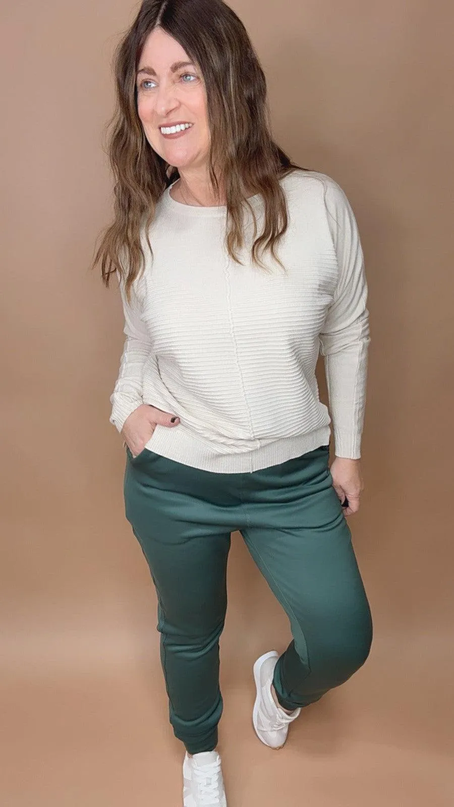 Elevated Fleece Lined Joggers in Green