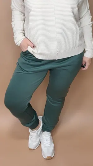 Elevated Fleece Lined Joggers in Green