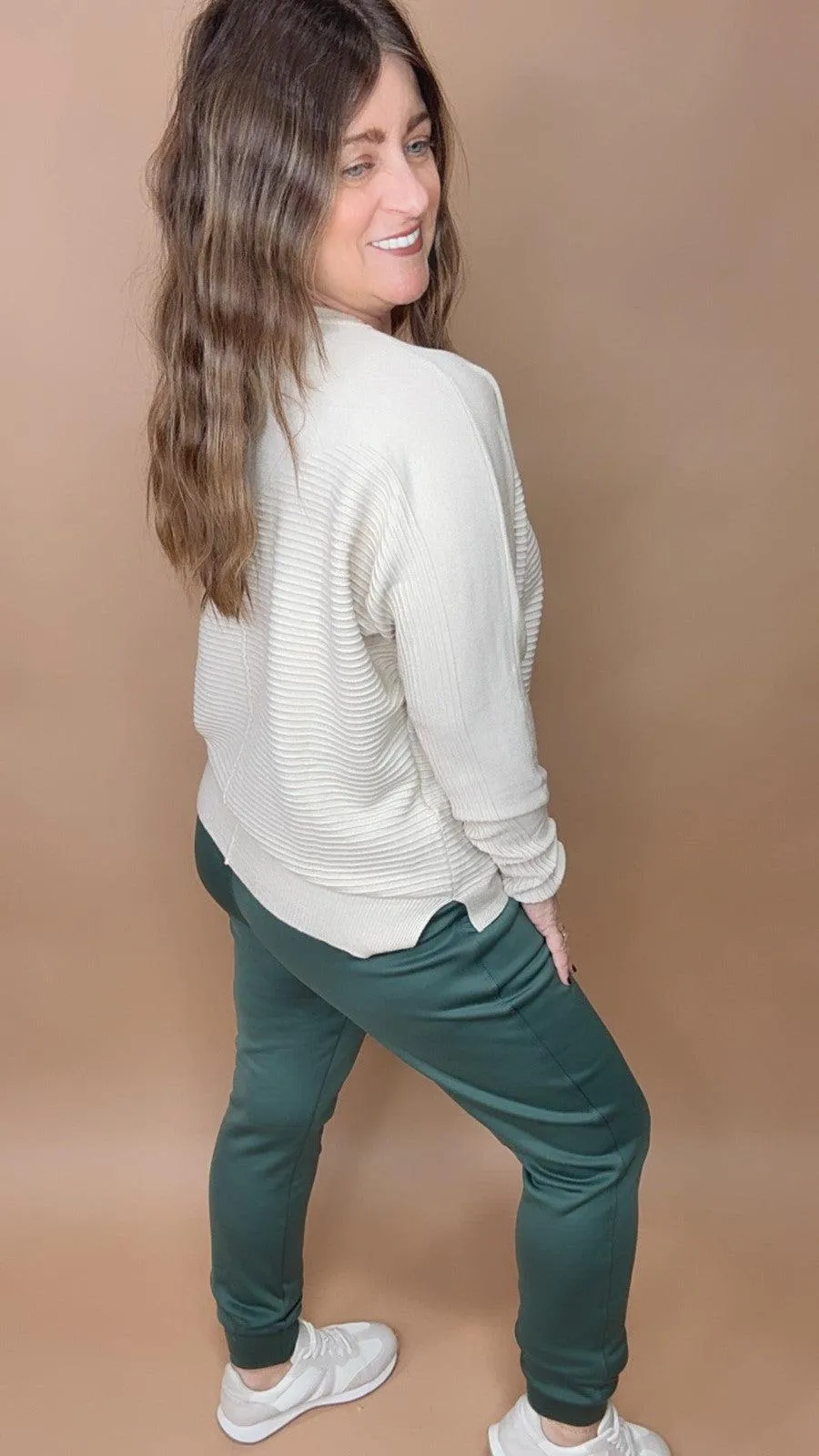 Elevated Fleece Lined Joggers in Green