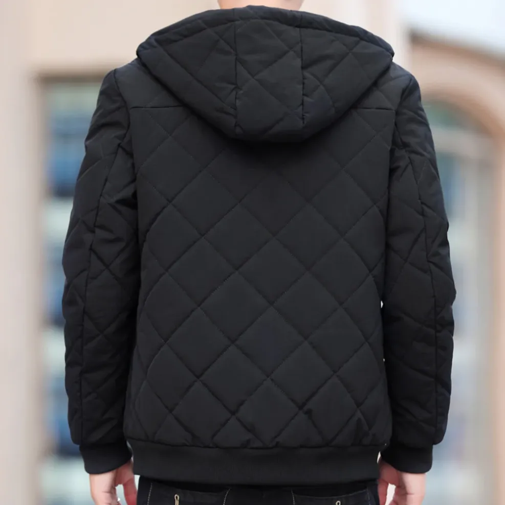 Elie - hooded quilted jacket with full zip for men