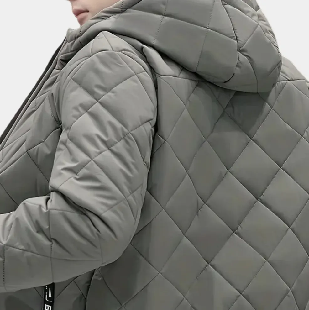 Elie - hooded quilted jacket with full zip for men