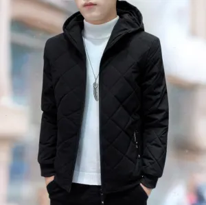 Elie - hooded quilted jacket with full zip for men
