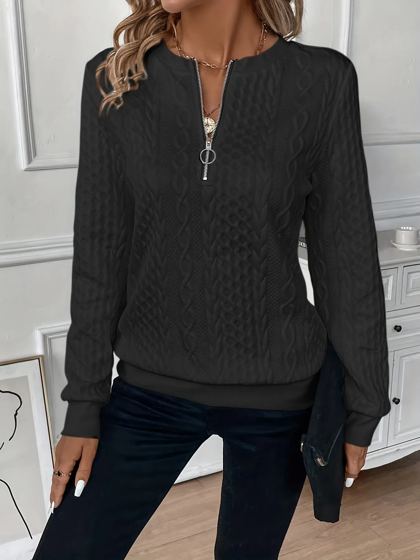 ELIZABETH | CHIC HALF ZIP SWEATER