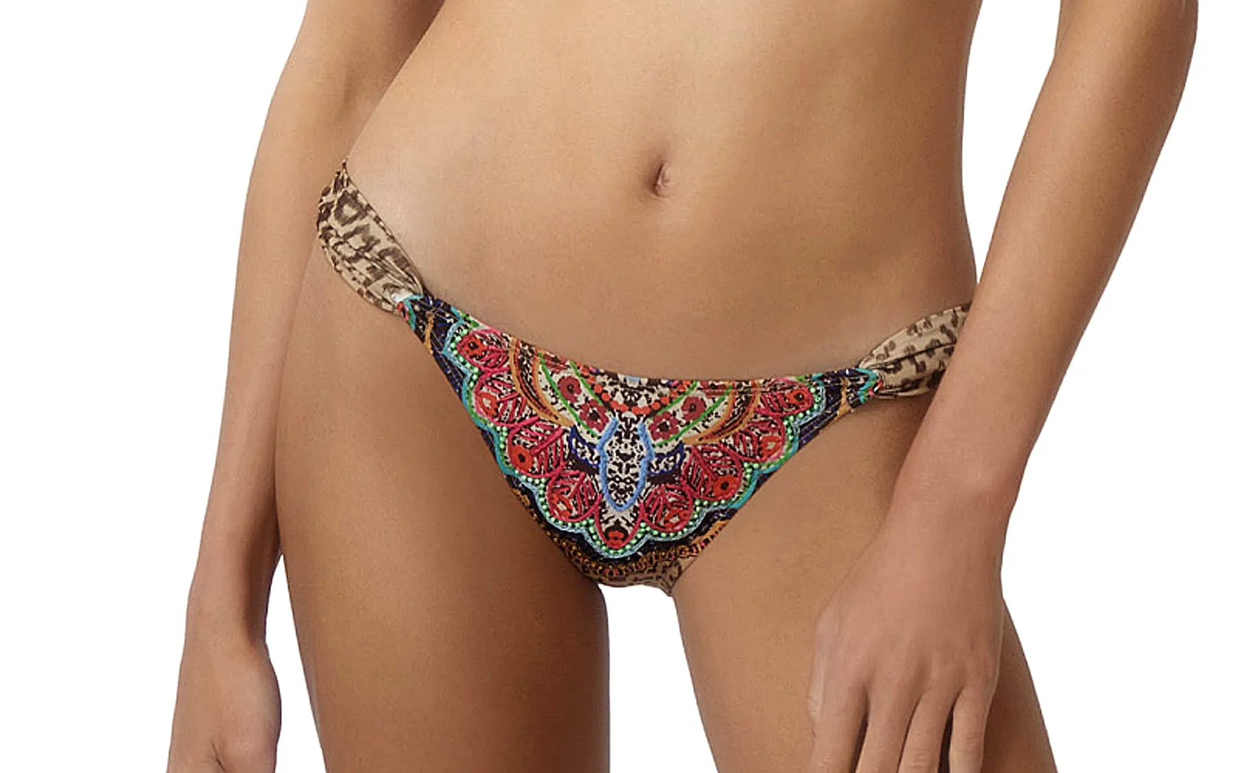 Embroidered Bandeau-Embroidered Fanned Bikini ::RET