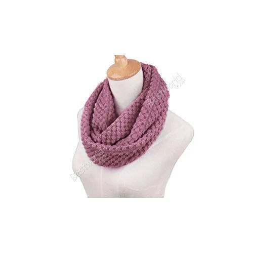 Fashion Women Warm Knitted Neck 2 Circle Wool Cowl Snood Long Scarf Shawl Scarfs Women Knitted Long Ring Scarf