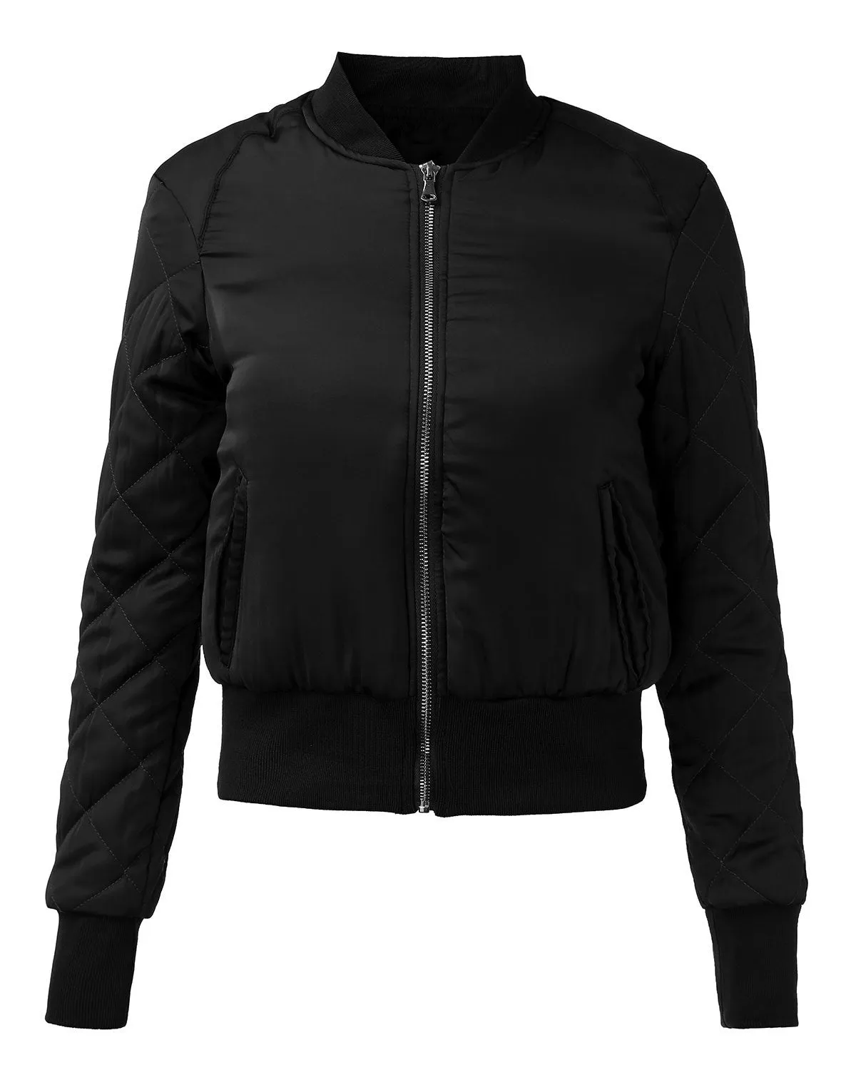 Fashion Womens Winter Warm V-Neck Quilted Zipper Coat Jacket Padded Bomber Fleece Short Outerwear Tops chaquetas 6 Colors
