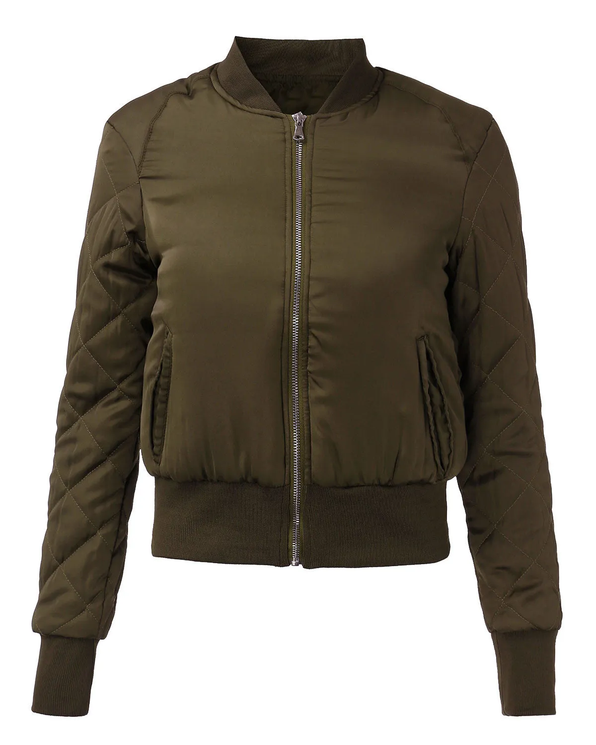 Fashion Womens Winter Warm V-Neck Quilted Zipper Coat Jacket Padded Bomber Fleece Short Outerwear Tops chaquetas 6 Colors