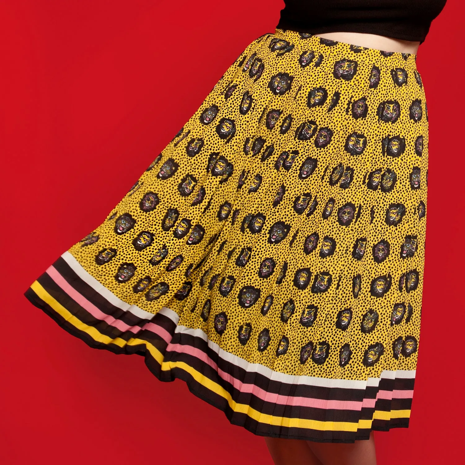 Fierce Printed Pleated Skirt