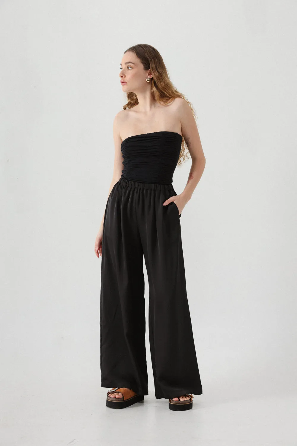 Flow Black Wide Leg Bottoms
