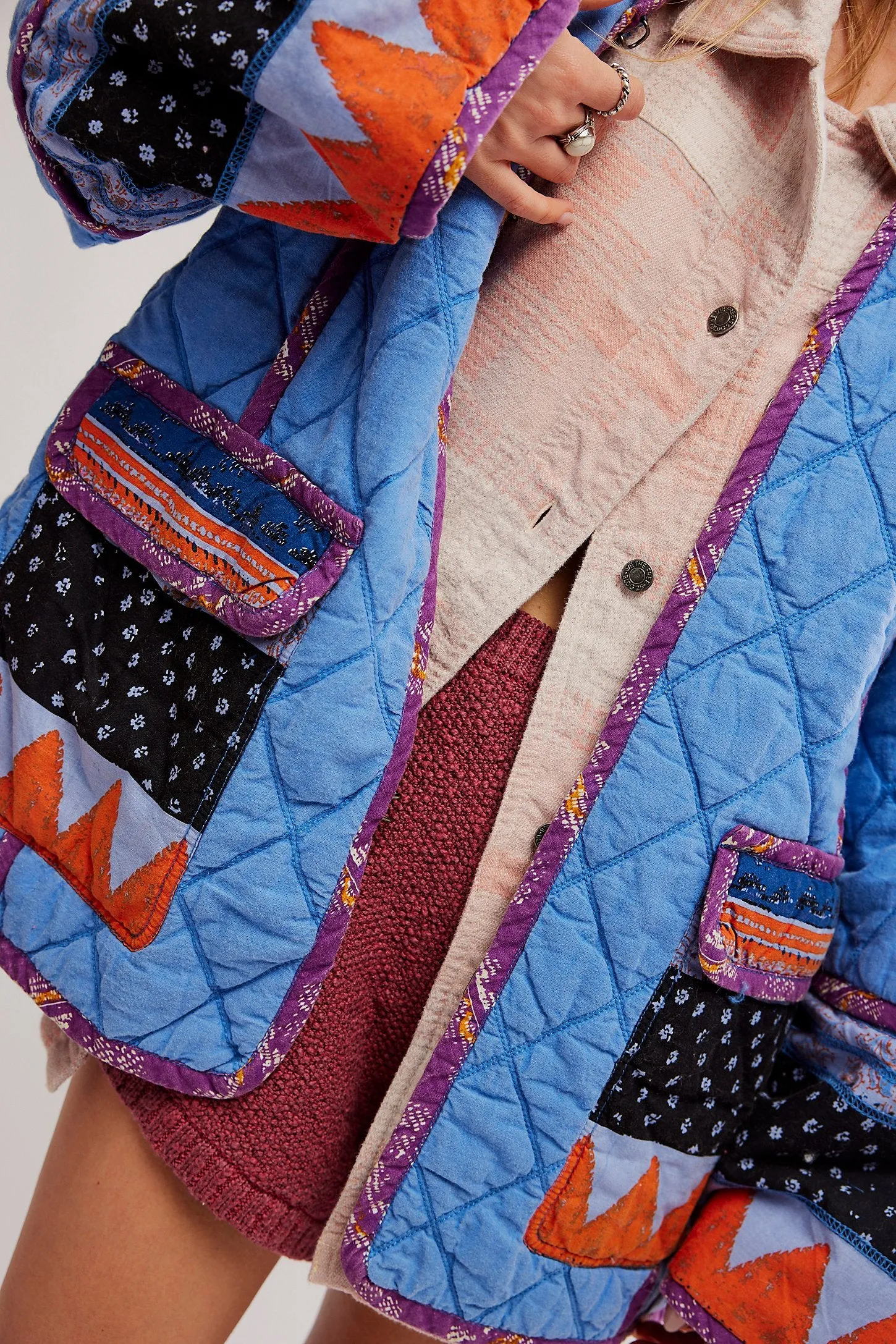 Free People Winnie Jacket - Blue Combo