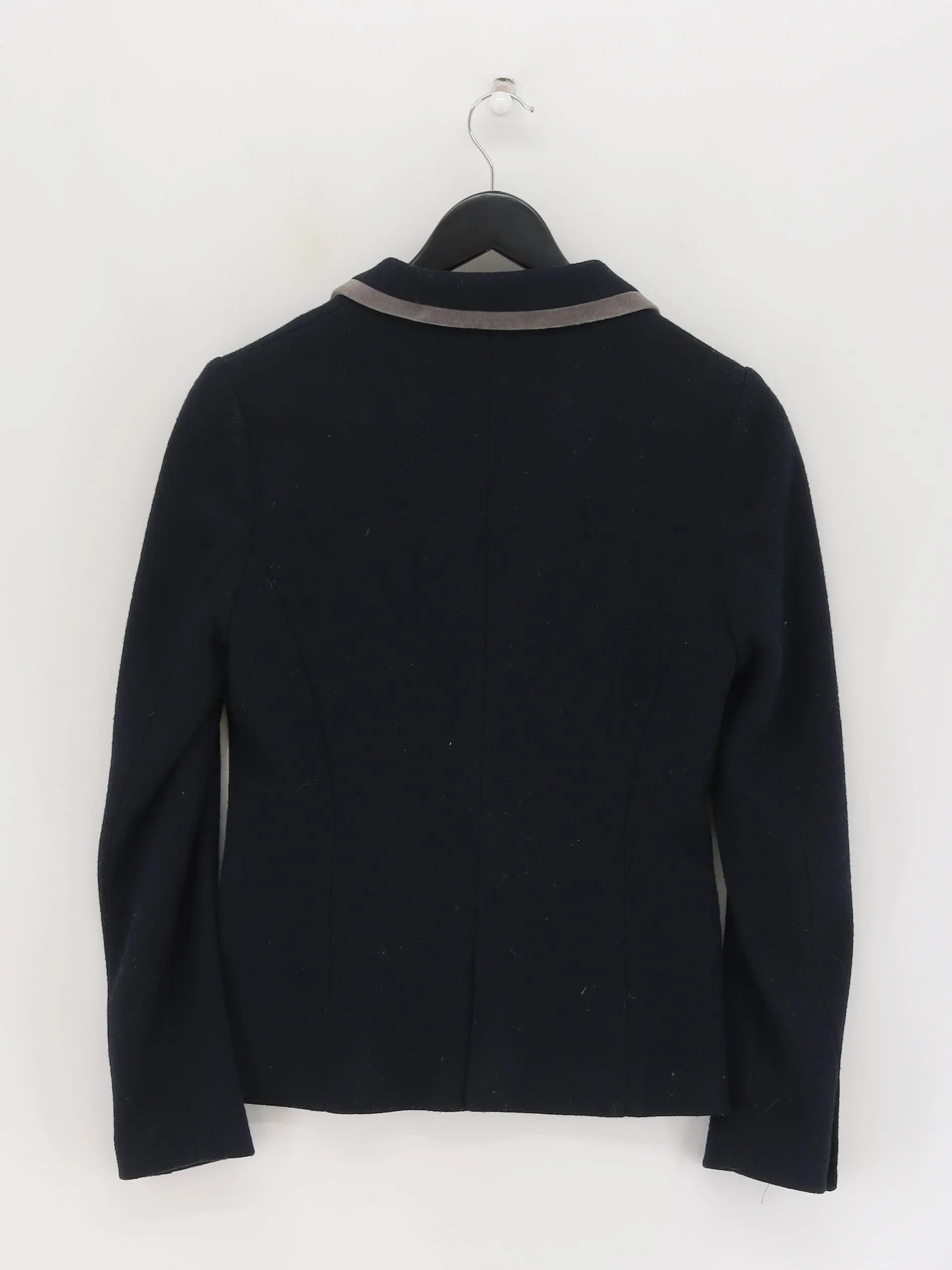 Gant Women's Blazer UK 8 Blue Wool with Polyester, Viscose