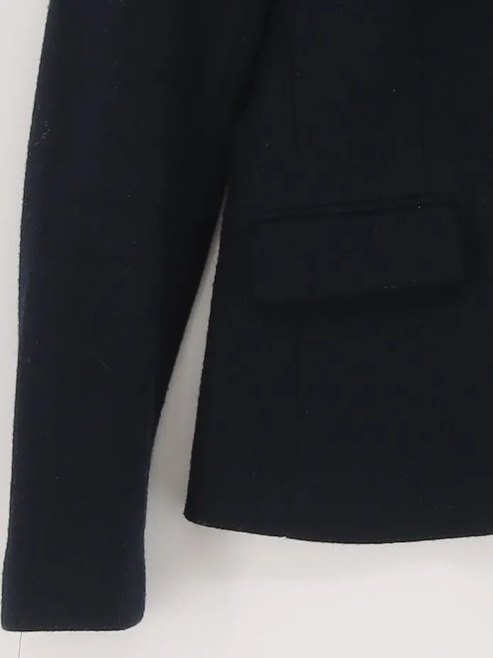 Gant Women's Blazer UK 8 Blue Wool with Polyester, Viscose