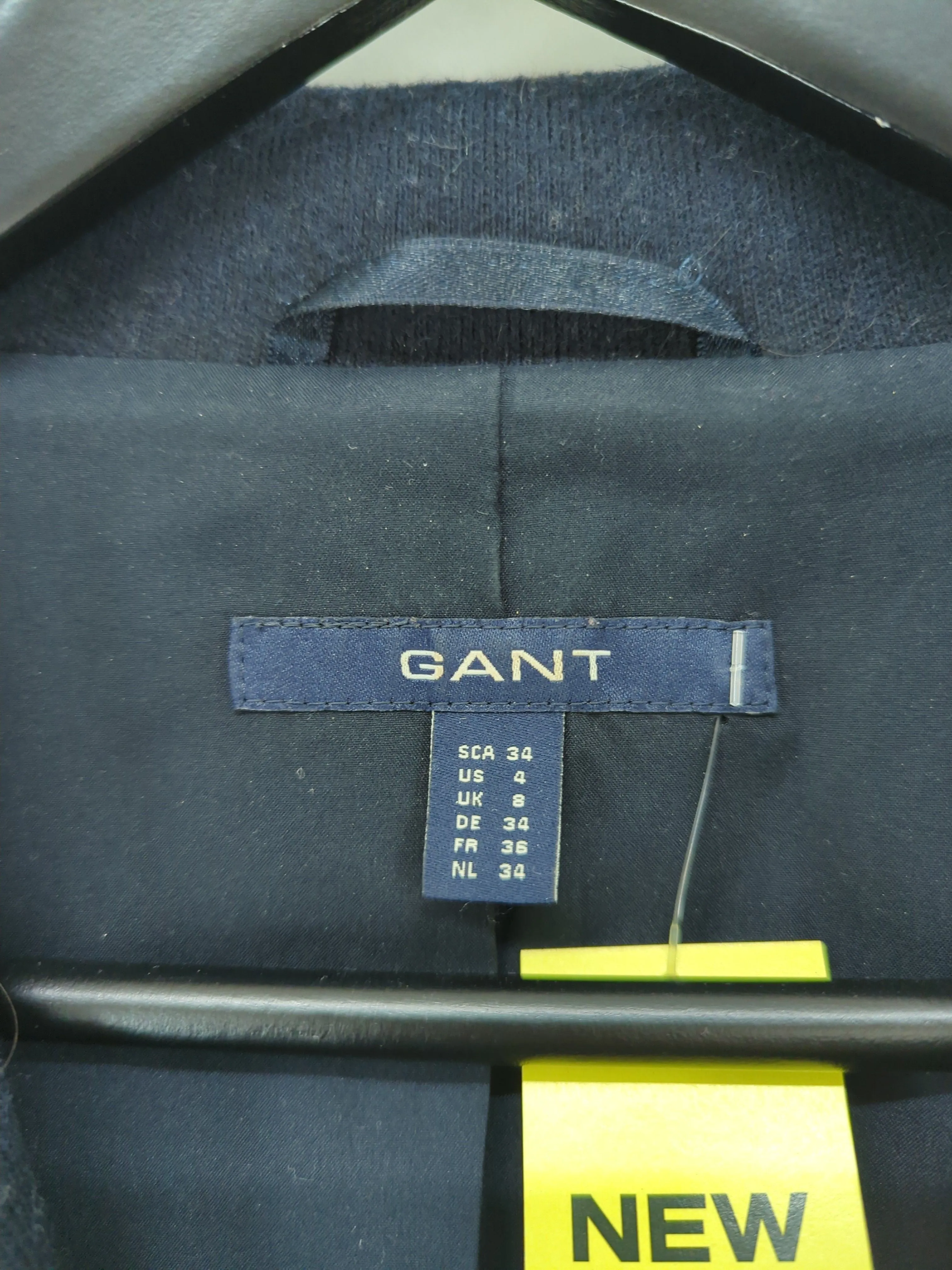 Gant Women's Blazer UK 8 Blue Wool with Polyester, Viscose