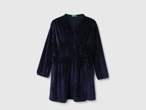 Girls Self Design V-Neck Dress