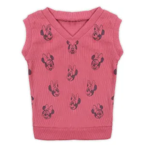 Girls Sleeveless Sweaters - Pink