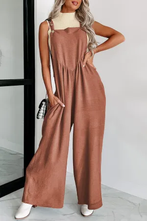 Gold Flame Wide Leg Overall Jumpsuit