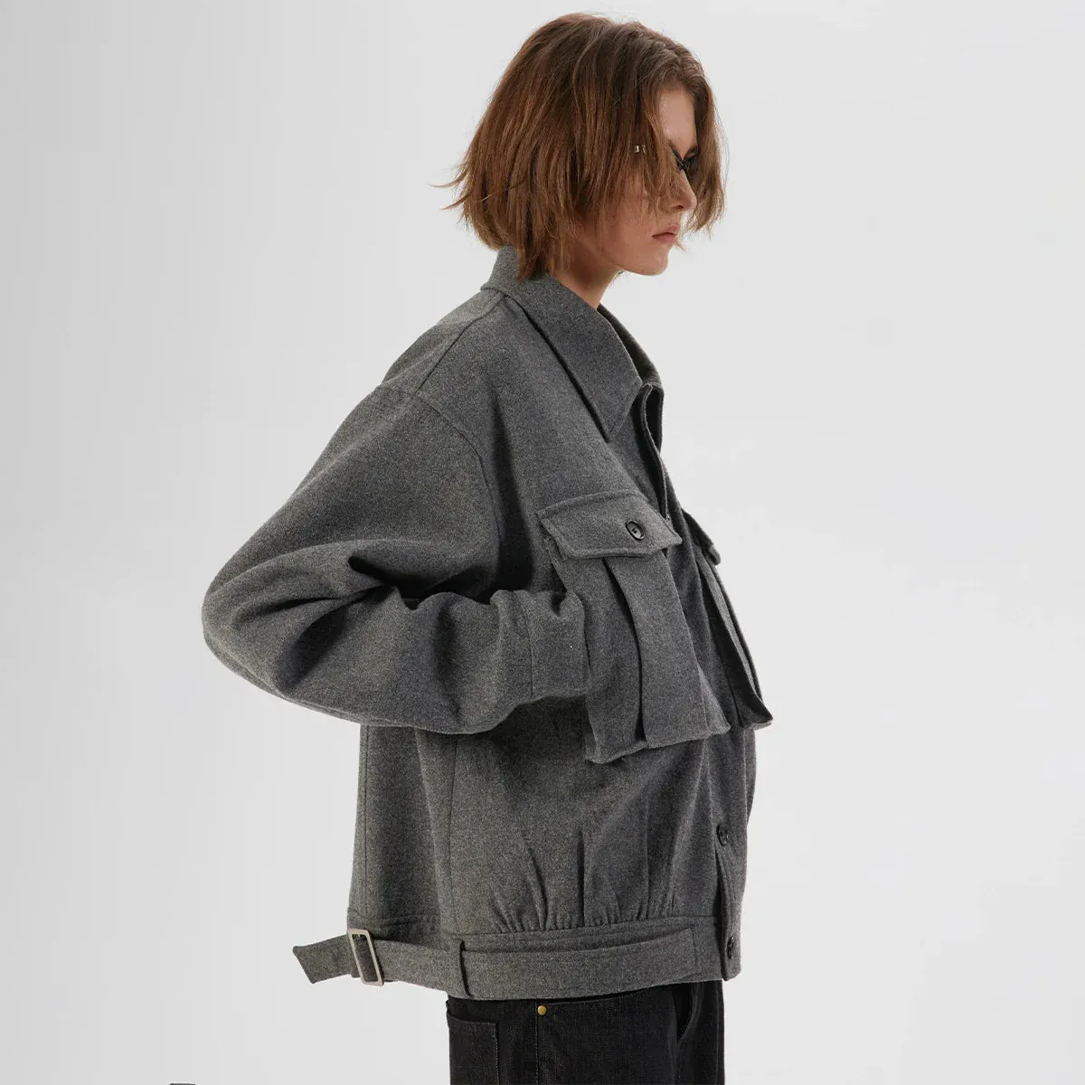 Gray Wool Blend Jacket