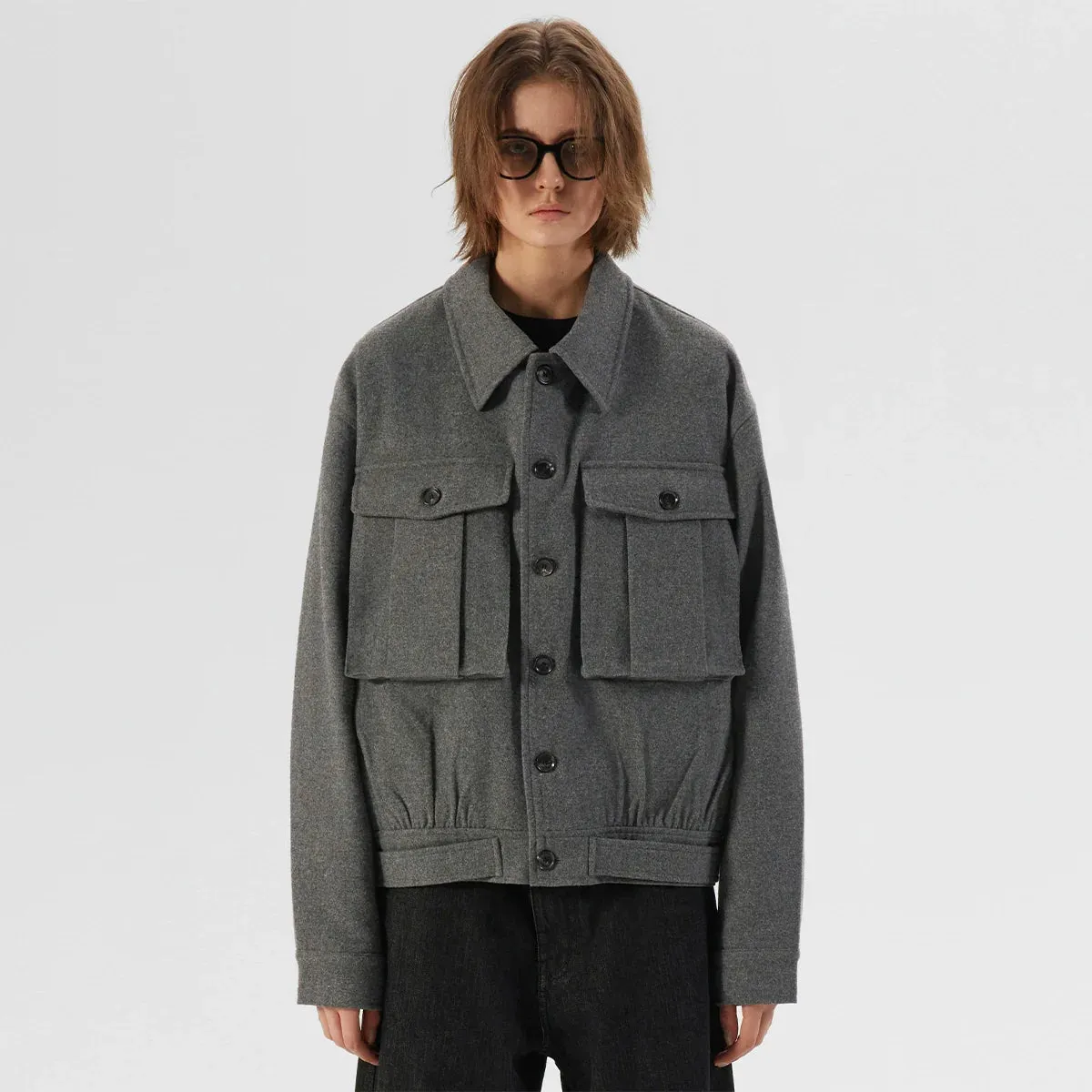 Gray Wool Blend Jacket