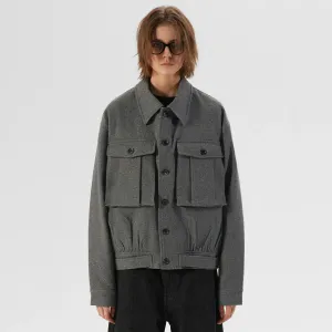 Gray Wool Blend Jacket