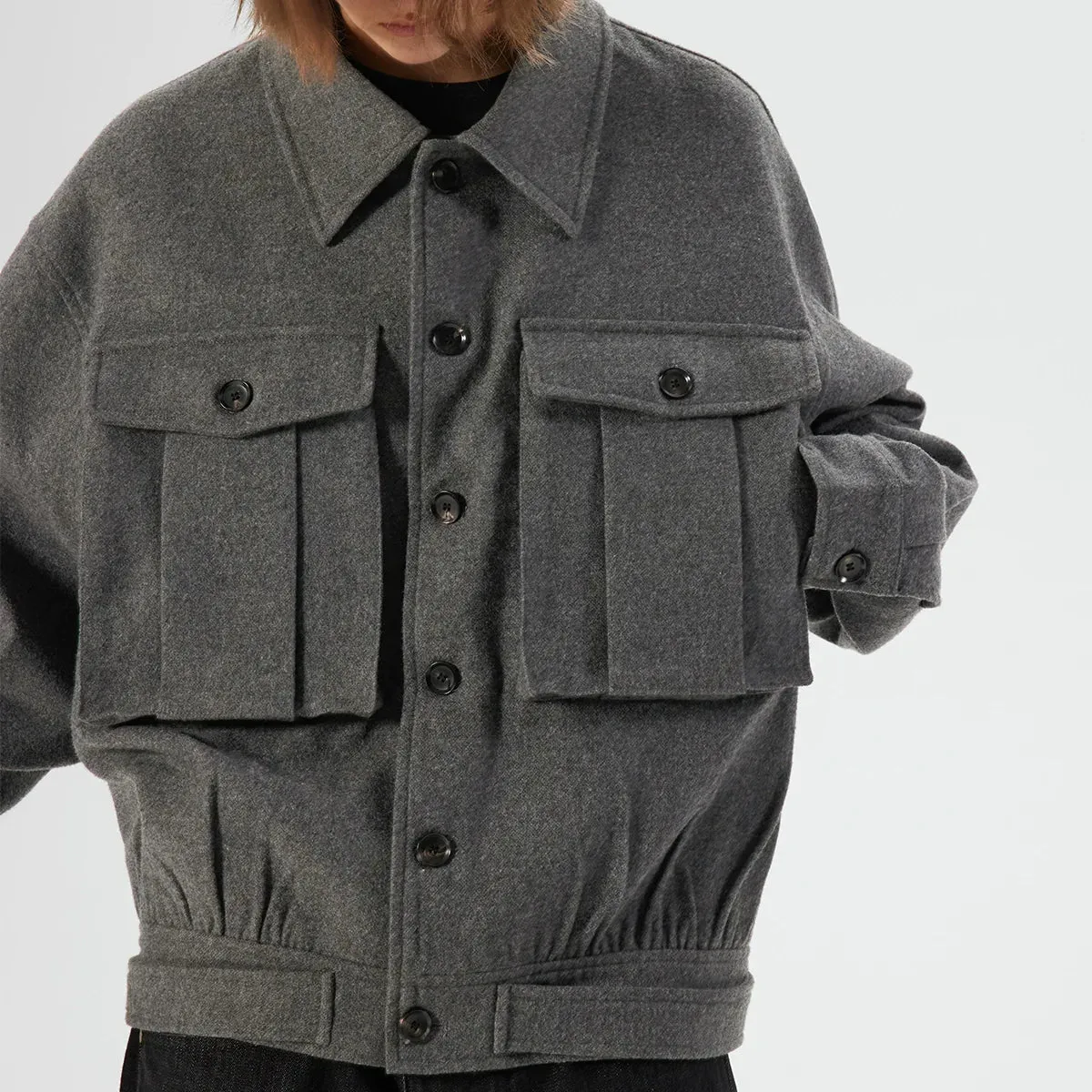 Gray Wool Blend Jacket