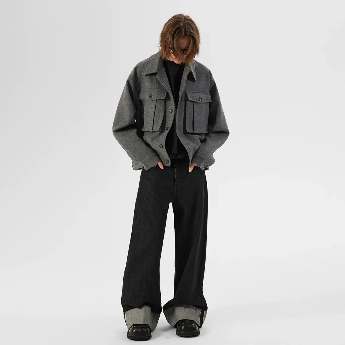 Gray Wool Blend Jacket
