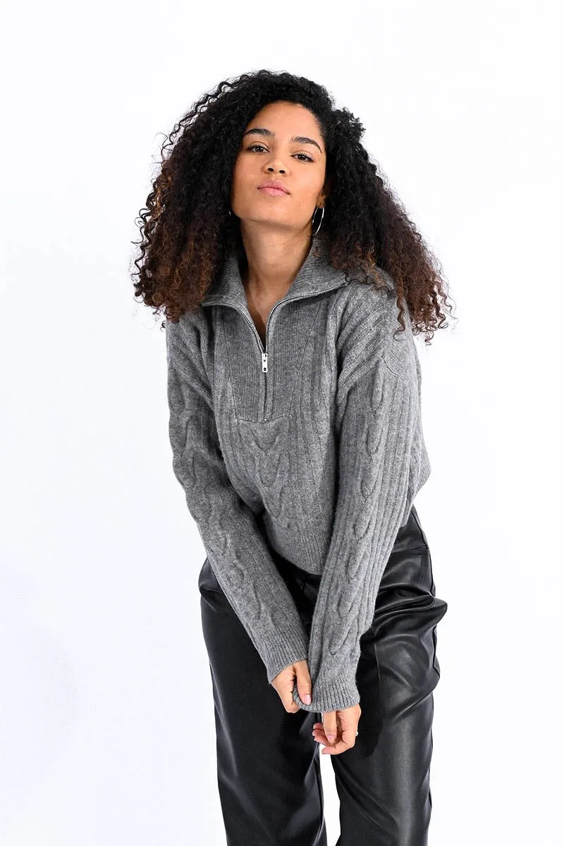 HALF ZIP COLLAR JUMPER