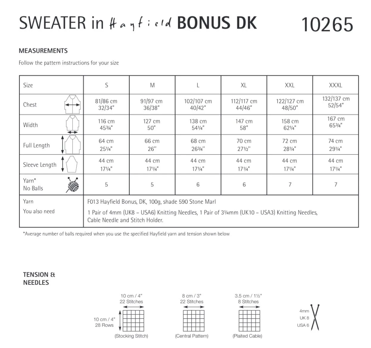 Hayfield Bonus D/K Ladies Round Neck Cable Sweater Knitting Pattern 10265
