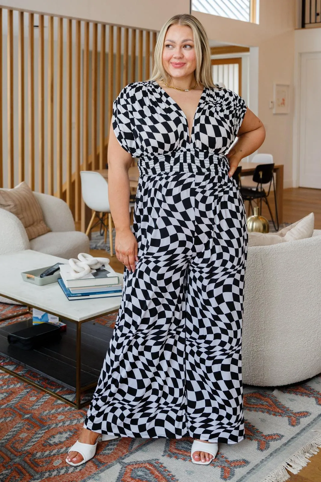 Hazel Blues® | Osborn Wide Leg Patterned Jumpsuit