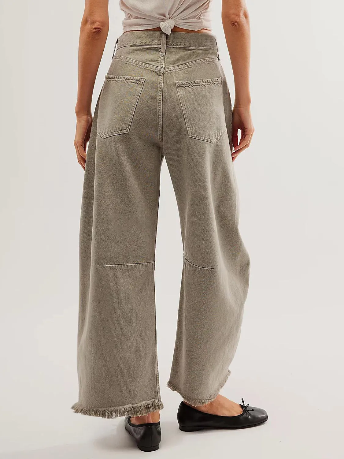 Hazel Blues® |  Raw Hem Wide Leg Jeans with Pockets