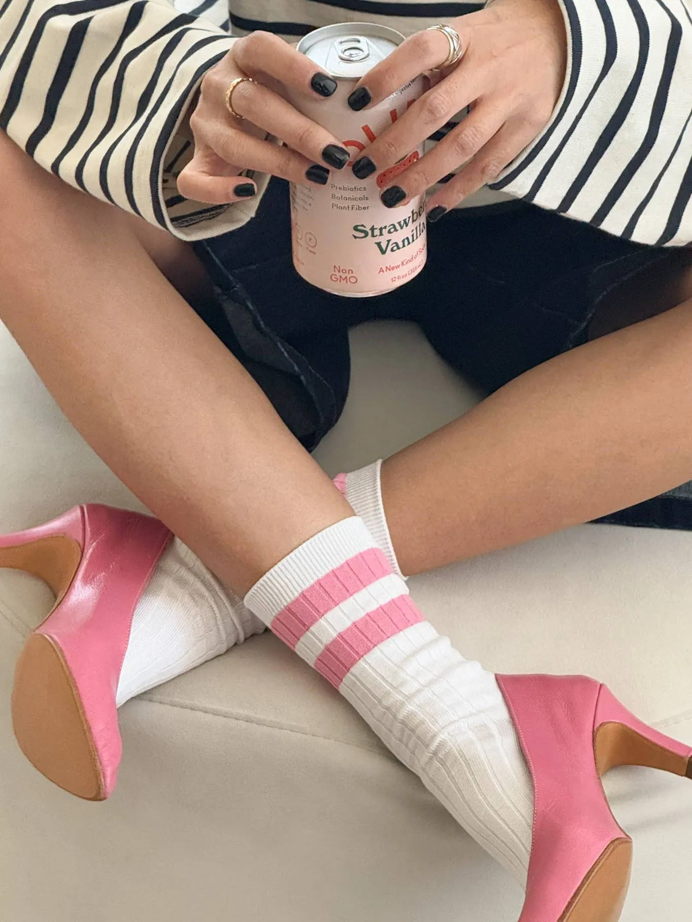 Her Socks - Varsity: Pink Stripe