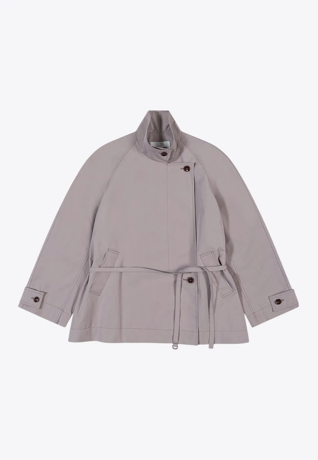 High-Neck Short Trench Coat