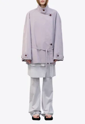 High-Neck Short Trench Coat