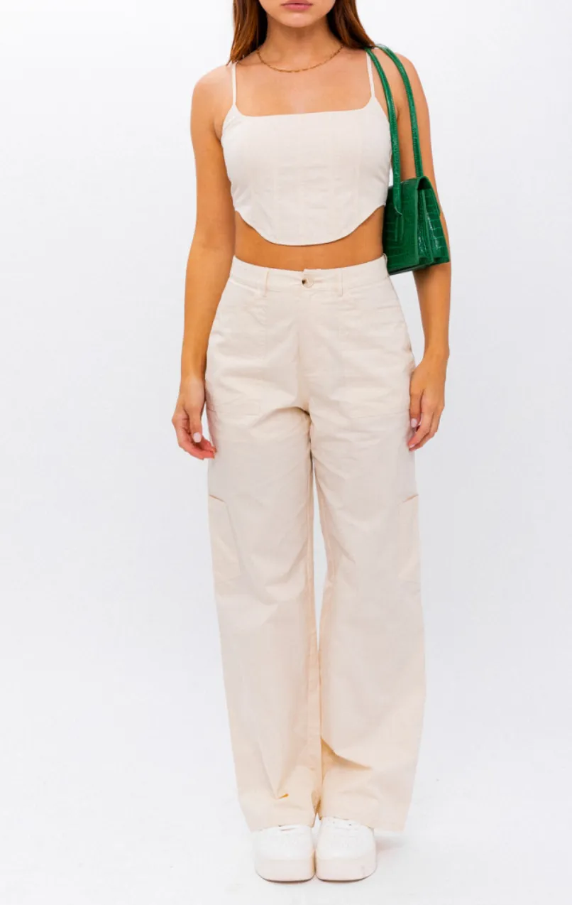 High Waisted Wide Leg Cargo Pants