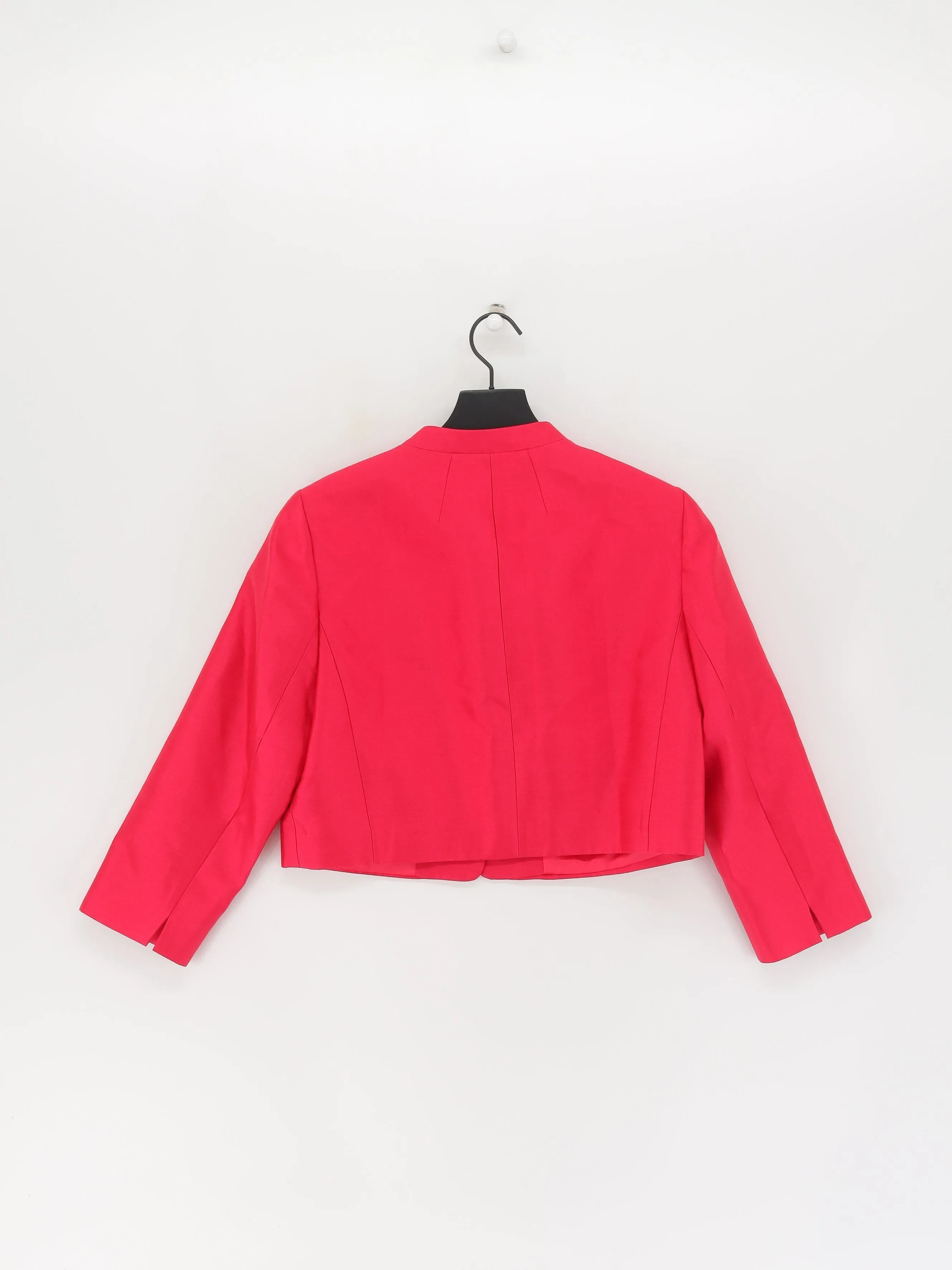 Hobbs Women's Blazer UK 12 Pink Silk with Polyester, Wool