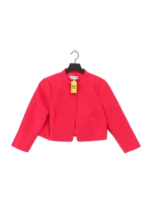 Hobbs Women's Blazer UK 12 Pink Silk with Polyester, Wool