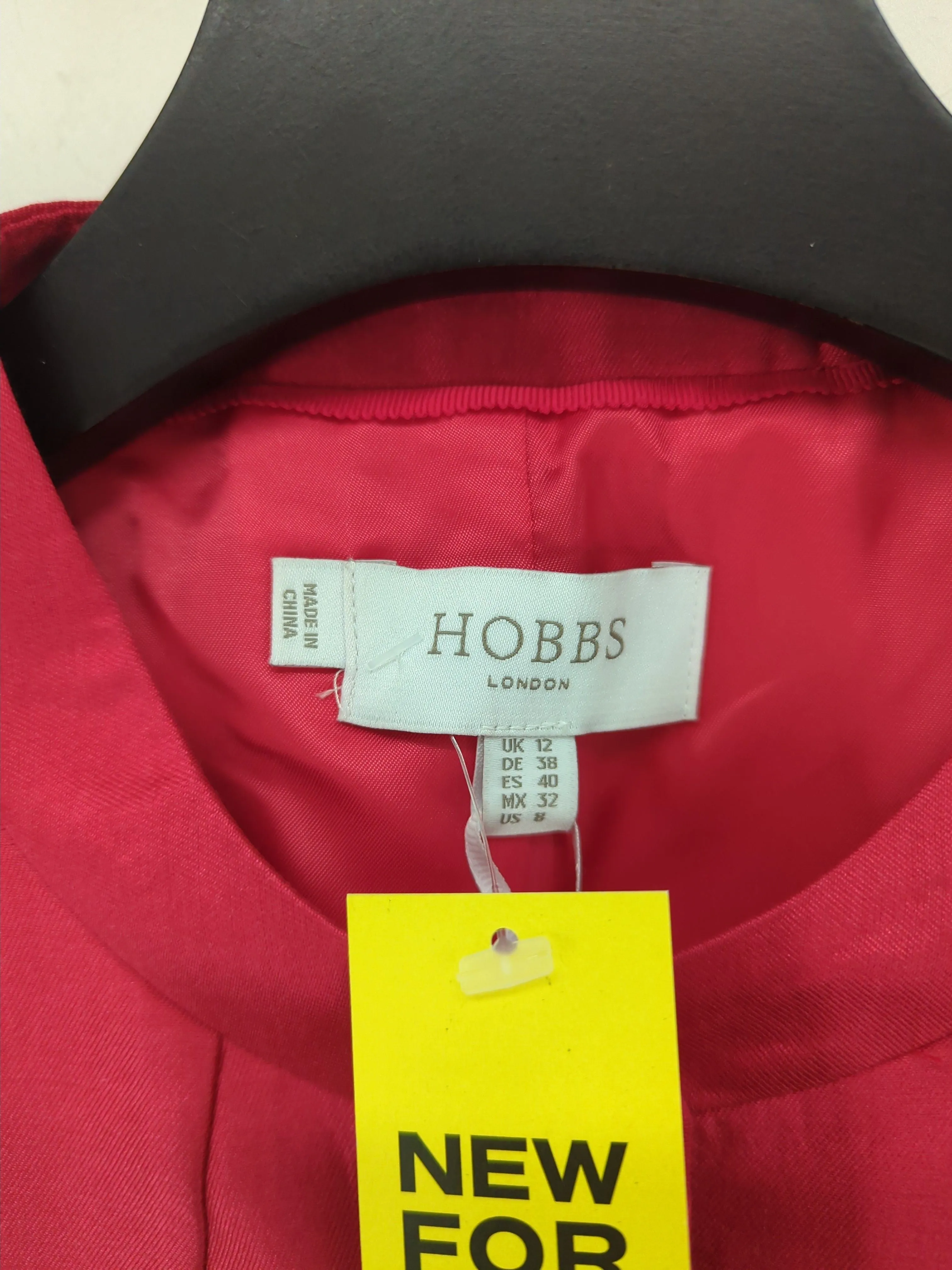 Hobbs Women's Blazer UK 12 Pink Silk with Polyester, Wool