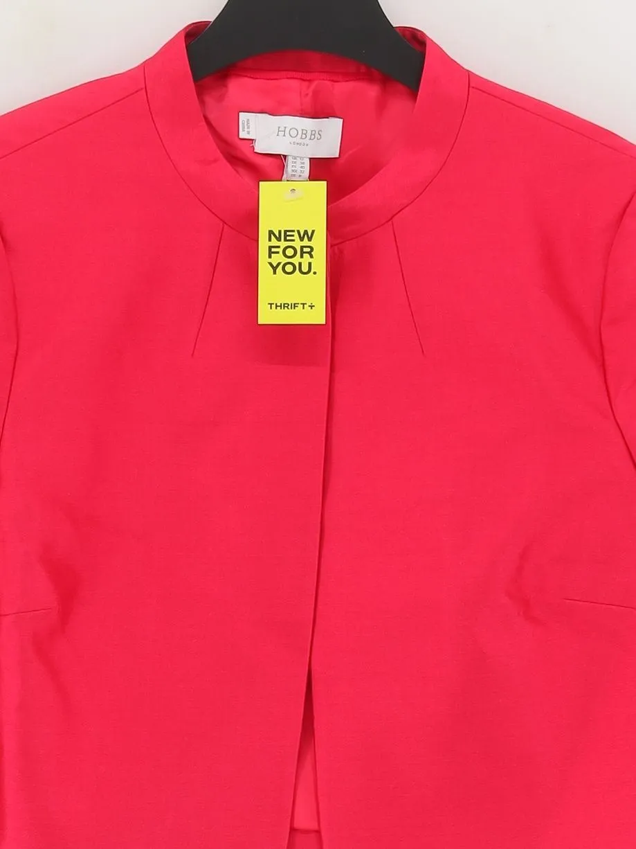 Hobbs Women's Blazer UK 12 Pink Silk with Polyester, Wool