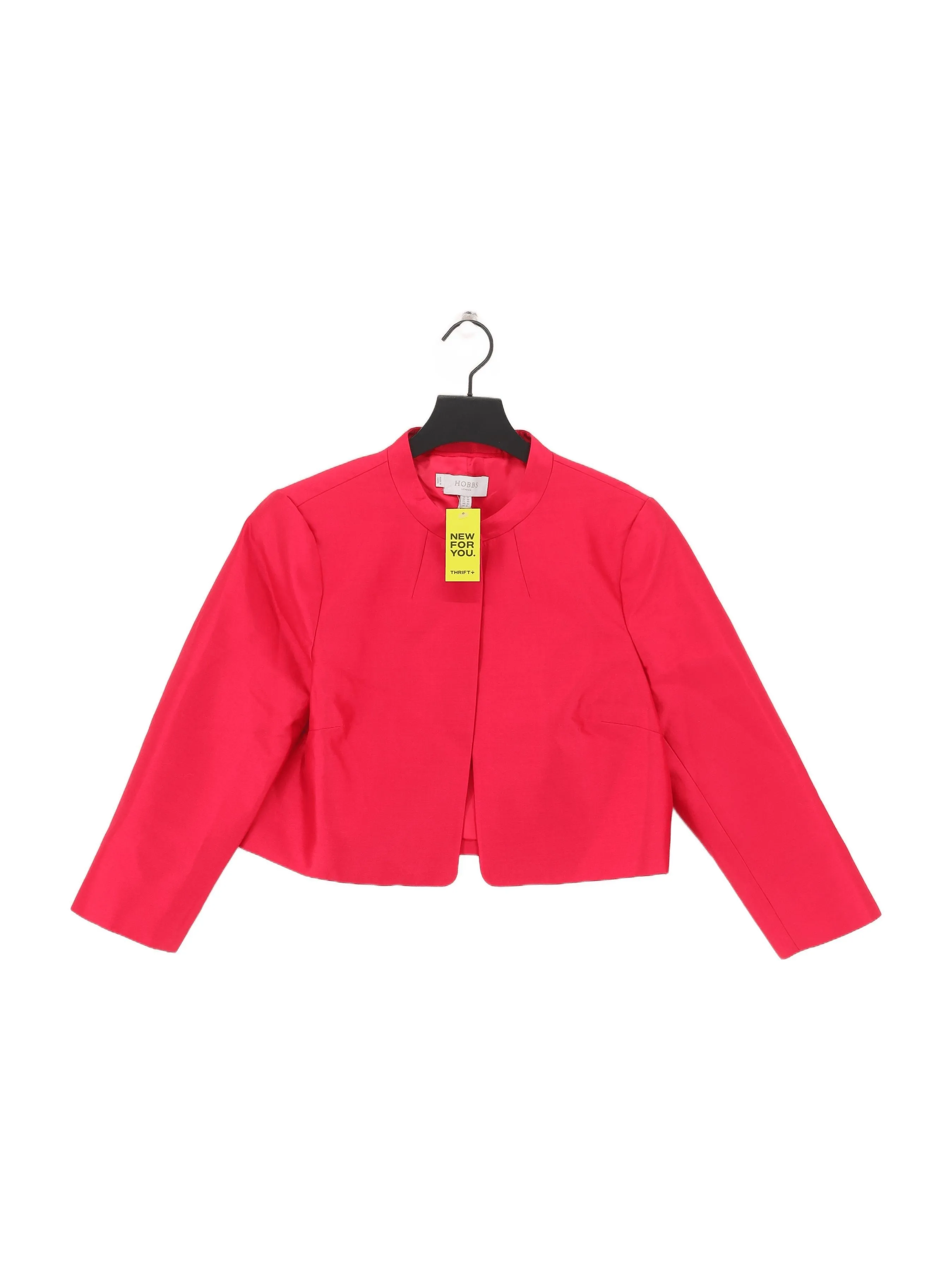 Hobbs Women's Blazer UK 12 Pink Silk with Polyester, Wool