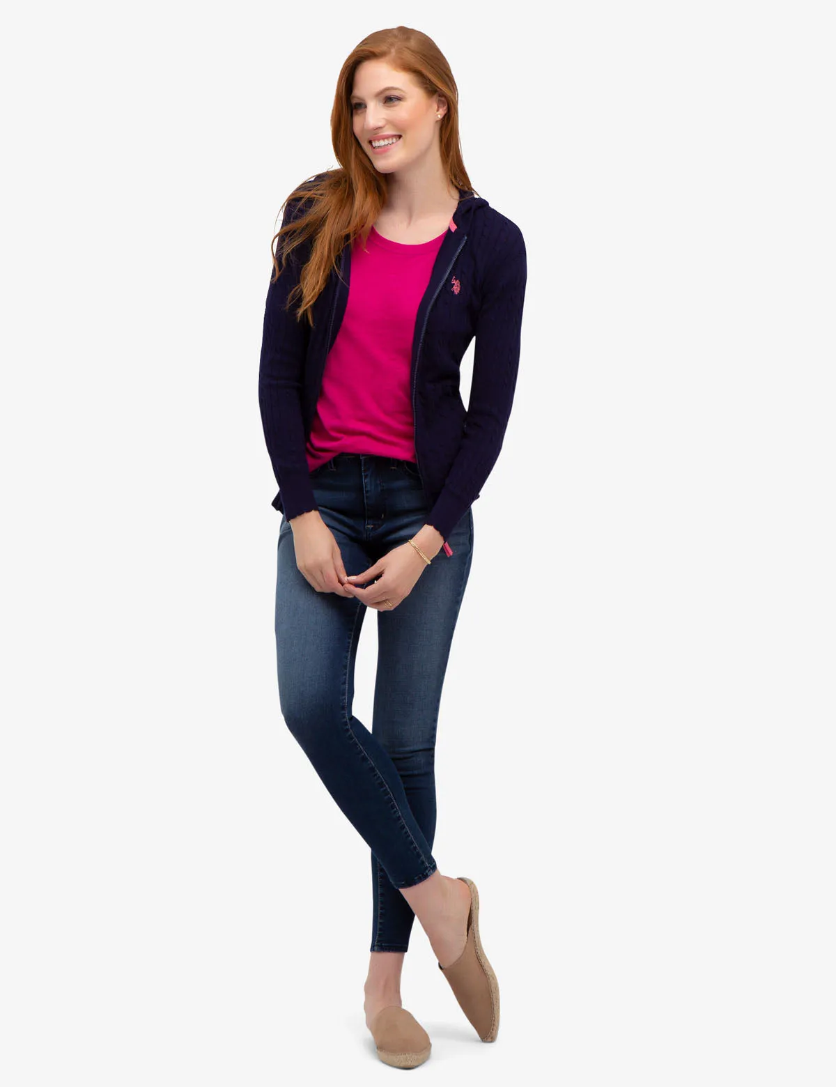 HOODED CABLE KNIT SWEATER