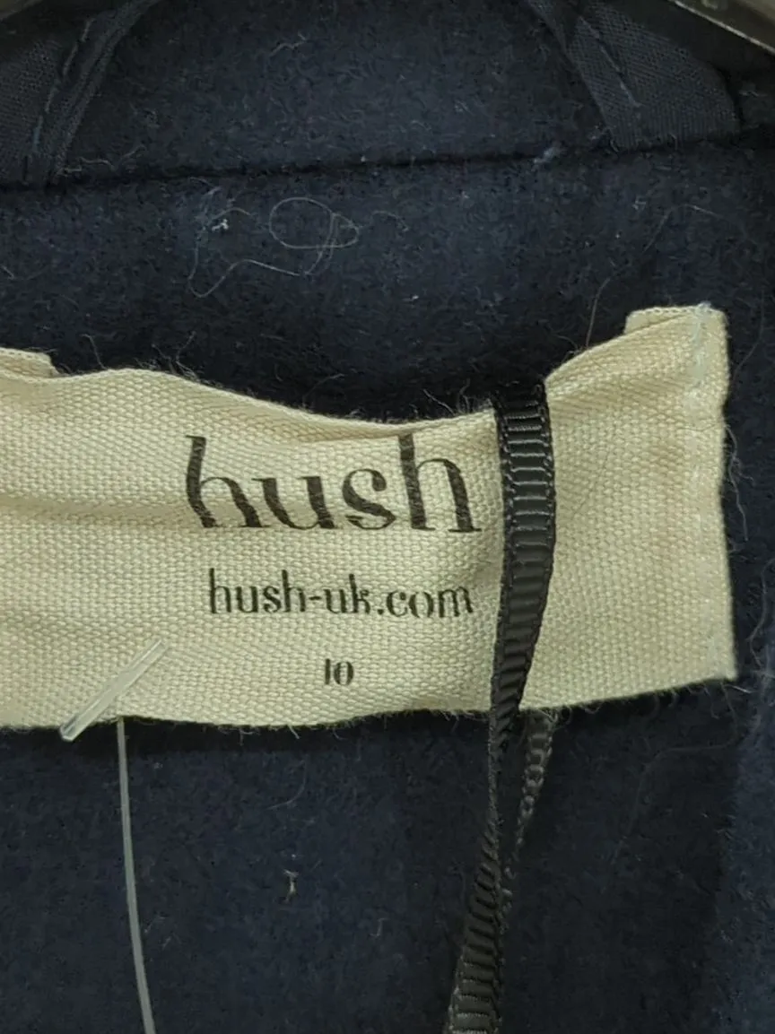 Hush Women's Coat UK 10 Blue Wool with Acrylic, Nylon, Polyester, Viscose