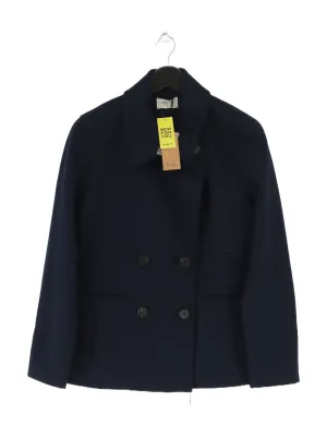 Hush Women's Coat UK 10 Blue Wool with Acrylic, Nylon, Polyester, Viscose