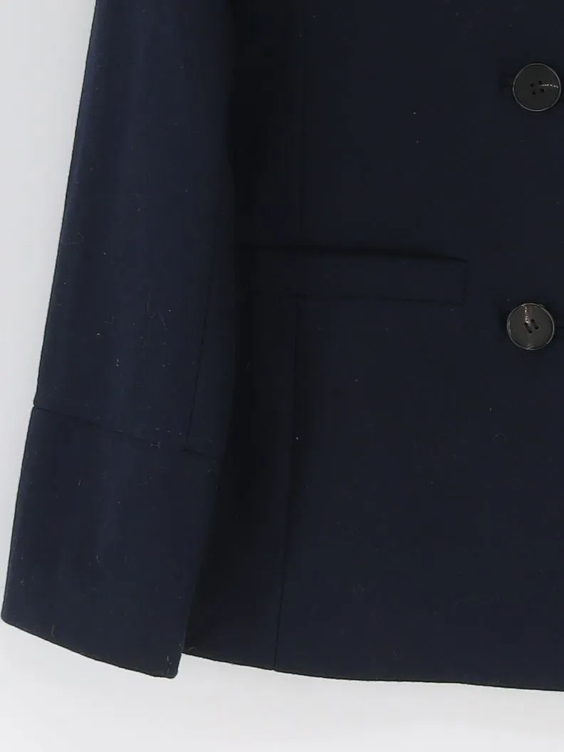 Hush Women's Coat UK 10 Blue Wool with Acrylic, Nylon, Polyester, Viscose