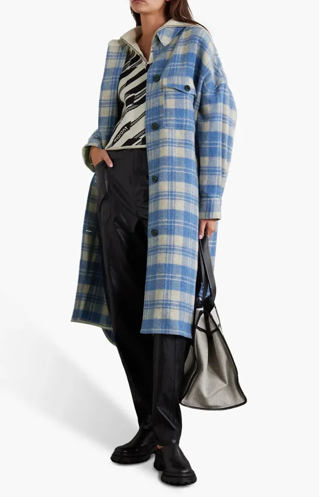 ISABEL MARANT ÉTOILE
Fontia oversized checked wool-blend flannel coat