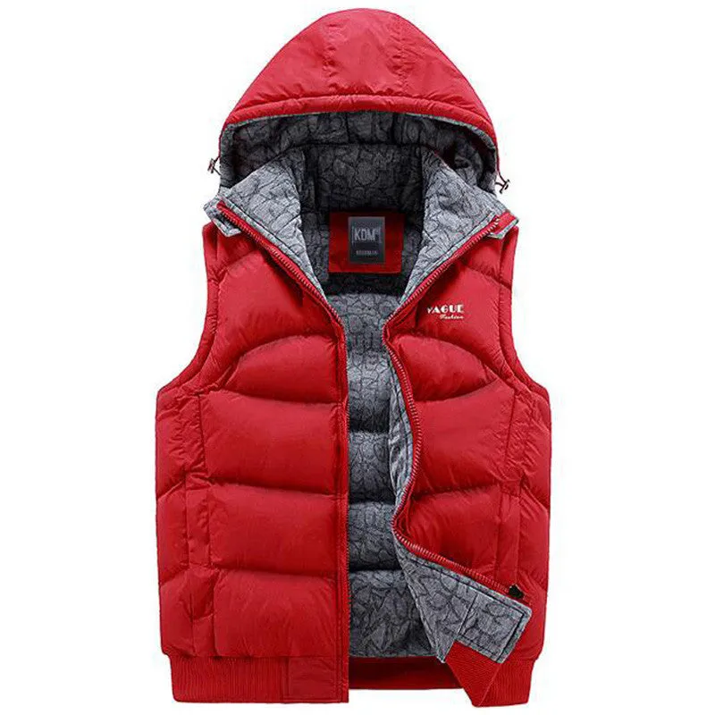 Jacket Men Sleeveless Veste homme Mens Fashion Casual Coats Male Hooded Cotton-Padded Men's Vest Thickening Waistcoat