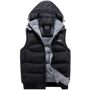 Jacket Men Sleeveless Veste homme Mens Fashion Casual Coats Male Hooded Cotton-Padded Men's Vest Thickening Waistcoat