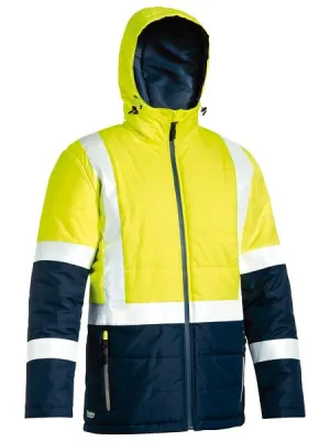 JACKET PUFFER TWO TONE HI VIS L/SLEEVE 166GSM UKJ6929HT